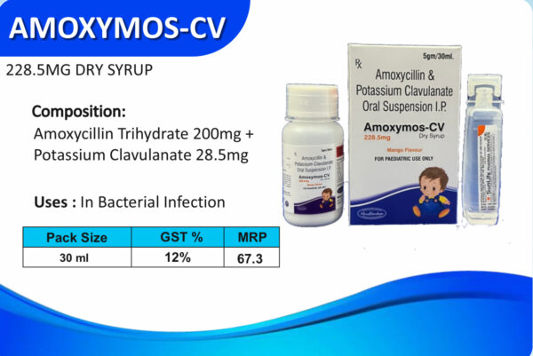 AMOXYMOS-CV – 228.5 MG Dry Syrup (30 mL)